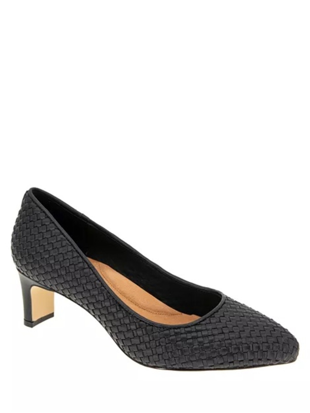 Andre Assous Wynne Black Woven Leather Pump Heels Size 8